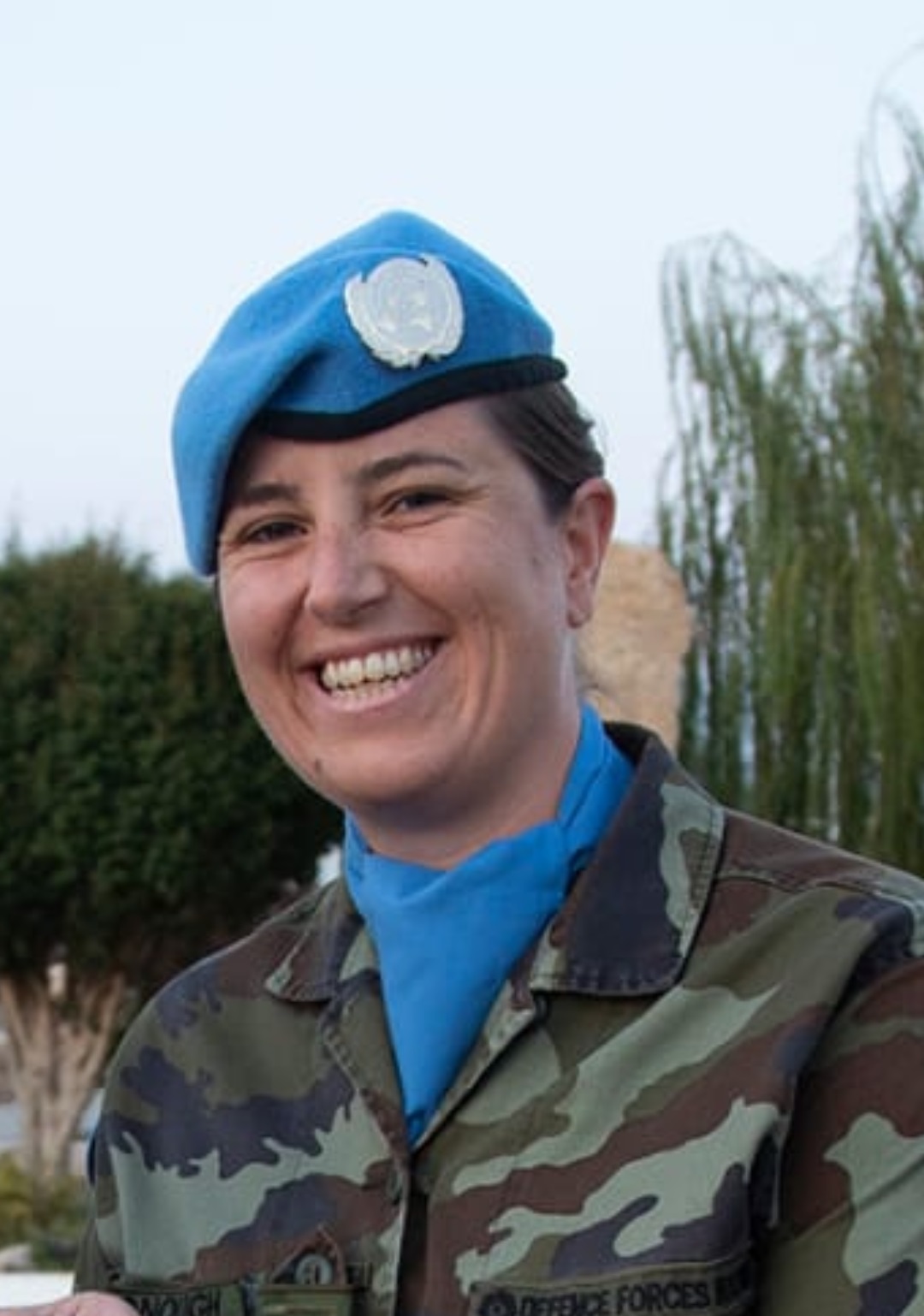 Aine McDonough, MPP student in UN Peacekeeper uniform